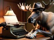 Roots Round Up: this week’s news from the Canadian roots scene (and beyond) Image of a moose next to a typewriter
